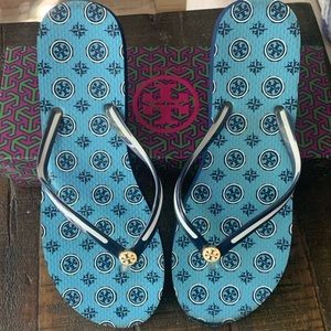 Tory Burch flip flop blue 9